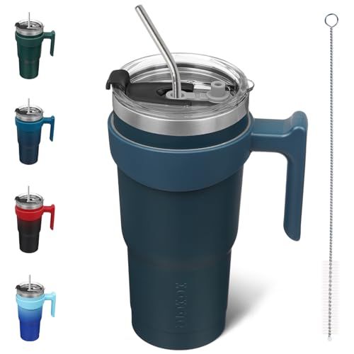 Image of BJPKPK 20 oz Tumbler with Handle & Straw, Insulated Stainless Steel Mug