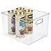 mDesign Plastic Storage Organizer Container Bin for Kitchen Organization in Pantry, Cabinet, Countertop Fridge, Refrigerator, and Freezer - Hold Food, Drink, or Snacks, Ligne Collection, Clear