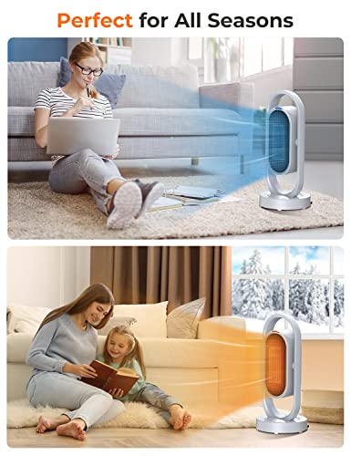 Desertwest Space Heaters For Indoor Use, Portable Electric Heater, 135° Oscillating Ceramic Infrared Tower Heater With Remote, Timer, Overheating & Tip-Over Protection, Quiet Heaters Fan With 3 Modes #TOP5