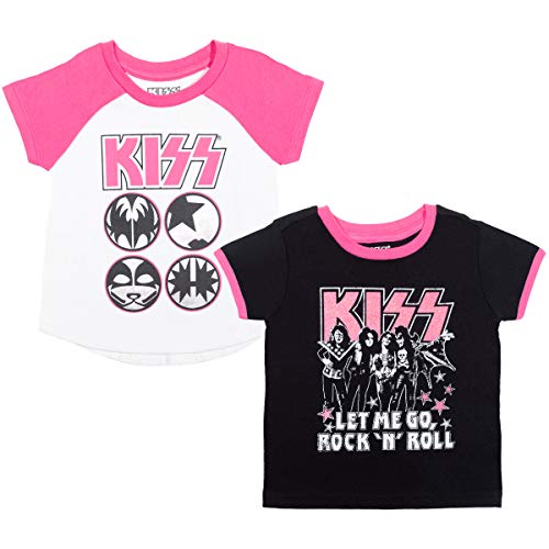 KISS Rock Band Girls 2 Pack Graphic Short Sleeve T-Shirt