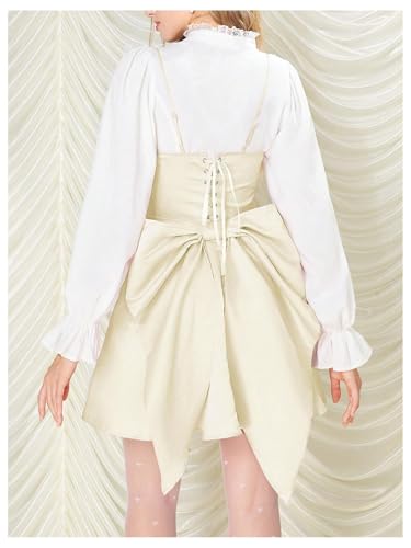 Image of WDIRARA Women's Satin Bow Homecoming Dresses Spaghetti Strap Wedding Guest Gown Summer Mini Dress