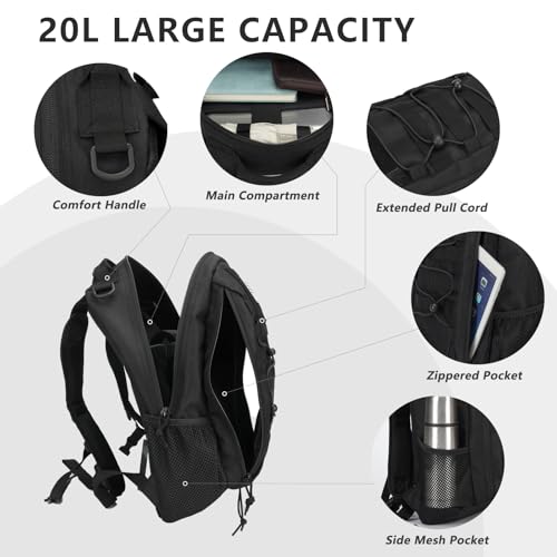 BAIXINGBAGS 20L Mini Small tactical backpack for men, MOLLE System Daypack black gym hunting backpack Comfortable for Hiking Camping