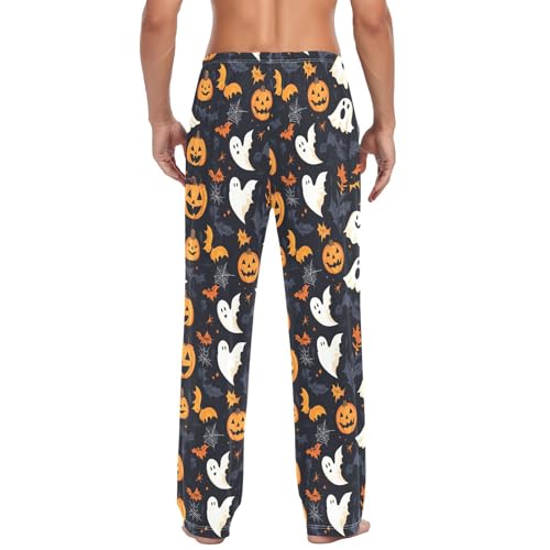 Pumpkin Spirits Men's Cotton Pajama Pants with Pockets and Drawstring Comfortable and Stylish,S3