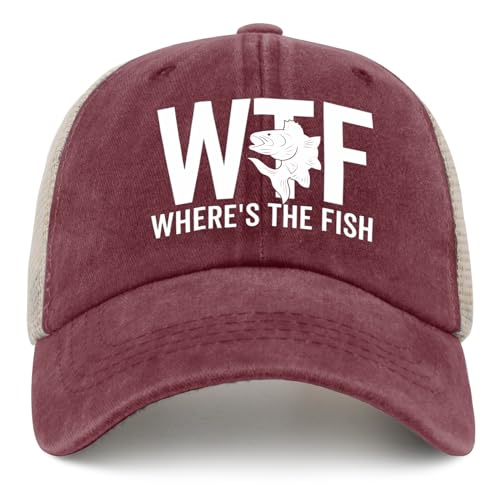 Image of WTF Where's The Fish Hat for Women Dad Hats with Design Caps