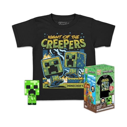 Funko Pocket Pop! & tee: Minecraft - Blue Creeper - Extra Large - XL - Camiseta, Franela - Ropa con Minifigura de Vinilo Coleccionable - Idea de Regalo - Juguetes y Camiseta de Manga Corta Hombres