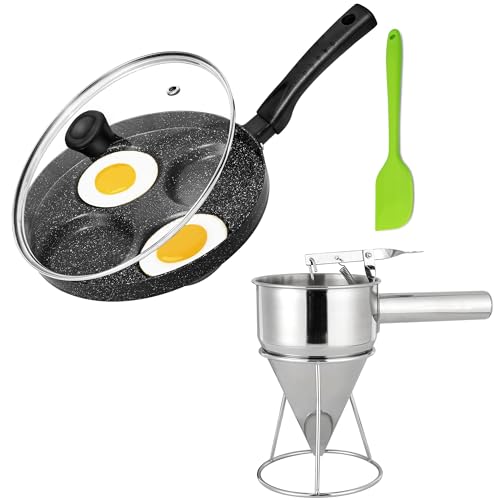 MyLifeUNIT 4-Cup Egg Pan & 20oz Batter Dispenser