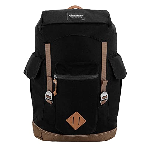 Eddie Bauer Bygone Backpack Retro Design Laptop Sleeve Travel Work Hiking Durable Nylon 25L Black by Eddie Bauer - Used condition - US$38.10