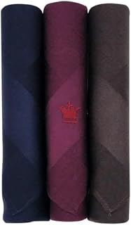 Louis Philippe Men's Cotton Dark Handkerchief (Pack of 3) Blue, Maroon, Brown Price In India