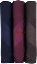 Louis Philippe Men's Cotton Dark Handkerchief (Pack of 3) Blue, Maroon, Brown