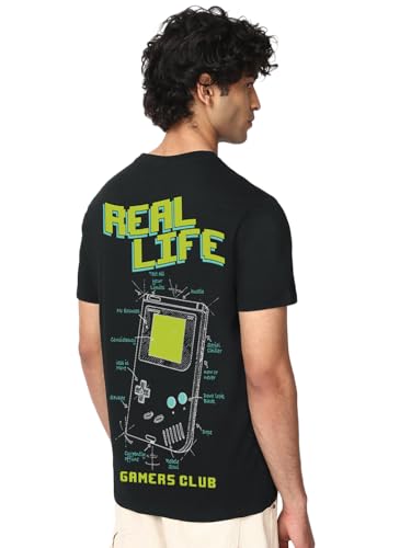 T-shirt pour homme en coton premium mélangé à col rond et manches mi-longues Bewakoof