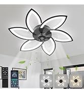 Ventilatore da Soffitto con Luce e Telecomando Silenzioso DC Ventilatore a Pale da Soffitto Lampadario Ventilatore Cameretta Plafoniera con Ventilatore Dimmerabile Reversibile 6 Velocita,Bianco