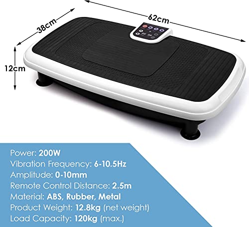 Fitness Vibrationsplatte, 6 in 1 Multifunktions | Schweigen | rutschfeste Vibrationstrainer | 120 KG Belastbar, Vibrationsboard Fitnesstraining von Zuause, mit 2 Fitnessbänder - Image 8