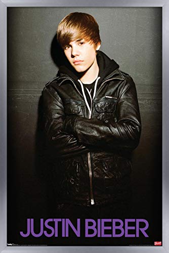 Trends International Justin Bieber - Love Wall Poster, 14.725" x 22.375", Silver Framed Version