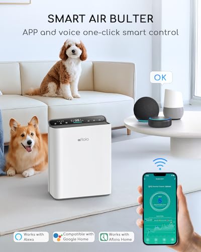 Image of Afloia Smart Air Purifier for Home Large Room, Covers up to 2000 Sq Ft | PM2.5 Display, Auto Mode, App Control, Alexa Compatible, 4-Stage Filter, Washable Pre-Filter, 28 dB Sleep