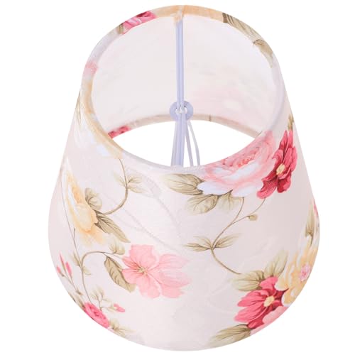 NUOBESTY Fabric Floral Table Lamp Shade, Small Pastoral Flower Lampshade for Bedroom and Living Room, Household Fabric Light Shade for Desk and Floor Lamps