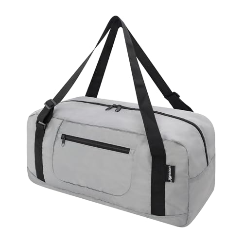Image of HOLYLUCK Foldable Travel Duffel Bag For Women & Men Luggage Great for Gym -Light grey