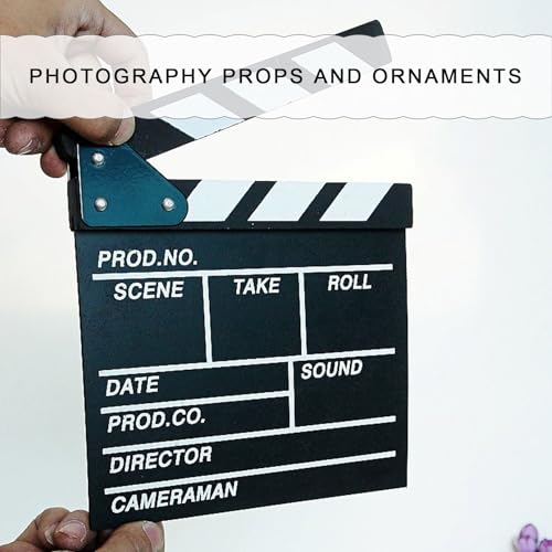 Schwarz Filmklappe Holz,Filmklappe Regieklappe,Regisseure Clapper Board für Film,Film Klappe für Shoot,Requisiten Regieklappe,für Shoot Werbespots,Kino Deko,Fernsehserie,Home Decoration,Requisiten