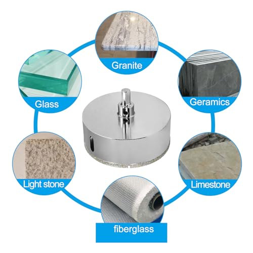 Image of 4-1 /8 inch / 105mm Diamond Glass Tile Hole Saw with Center Drill Bit for Ceramic, Porcelain, Marble