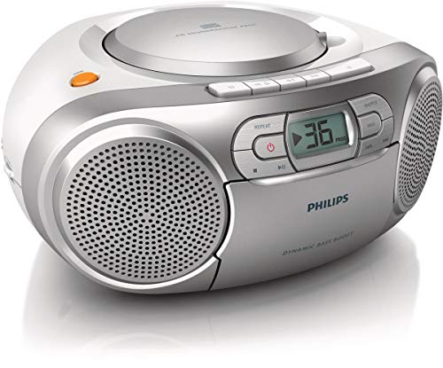 Philips Boombox AZ127/12 Reproductor de CD Casete Radio FM y Entrada de Audio Portátil