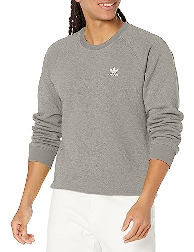 Image of adidas Originals mens Trefoil Essentials Crew Neck Medium Grey Heather Medium
