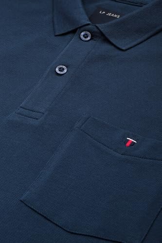 Image of Louis Philippe Men's Slim Fit Solid 100% Cotton Polo T-Shirt