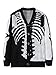 SHENHE Men's Skeleton Pattern Cardigan Sweaters Long Sleeve Unisex Outwear Knitted Coats Light Grey S