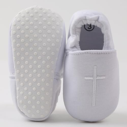 Methee White Baby Baptism Christening Shoes Embroidered Cross Easter Shoes Infant First Walking Shoes Newborn Crib Shoes Toddler Communion Shoes4