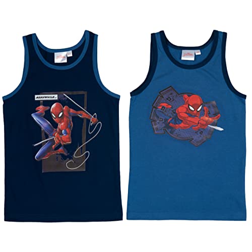 United Labels - Marvel Spiderman Lot de 2 débardeurs pour garçons et enfants Bleu, bleu, 134-140