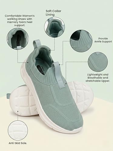 Image of ATHCO Womens Wonder Running Shoes for Woman with Soft Flexible Memory Foam Women's Shoes for Walking Gym Training,Casual, Sports, Lightweight Lace up Athletics Slipon Running Shoes for Ladies & Girls