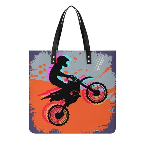 Tote bag Motocyclette Sautante femmes grand sac à main cabas de voyage 39x39cm