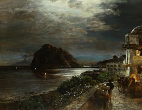 Famoso cuadro en lienzo artístico de Oswald Achenbach en alta resolución de 60x90cm
