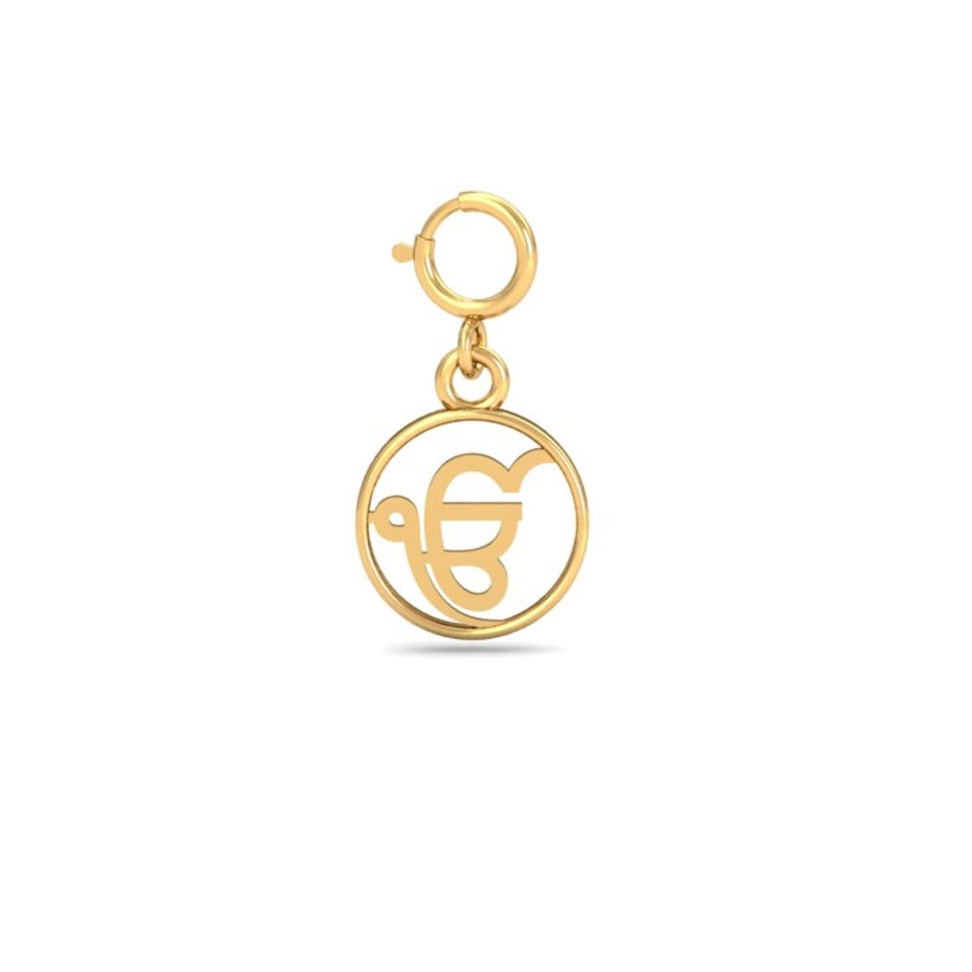 kuberbox 18K Yellow Gold Ek Onkar Charm for Women-picture-46