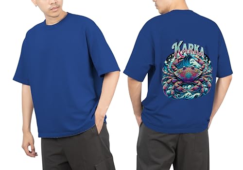 Image of Men's Zodiac Sign Printed Oversized Cotton T-Shirt