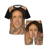 Nic-olas Cage Short Sleeved Set, Suitable for Both Men and Women, Comfortable and Cute Set for Children Medium