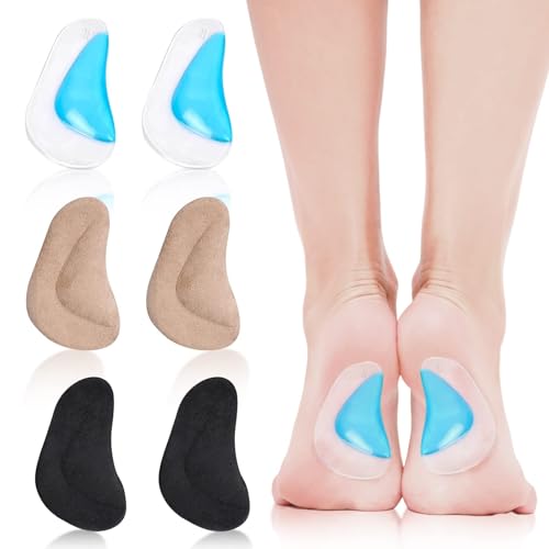 Plantillas ortopédicas pie cavo 6 pares gel ortopédico soporte arco plantar para fascitis plantar corrector de pisada adultos unisex negro beige azul