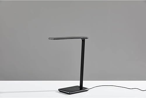 Miniatura 2 de Simplee Adesso Declan AdessoCharge - Lámpara de escritorio LED, 16 pulgadas, negro brillante (SL4904-01)