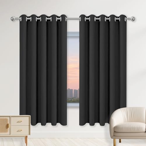 Rideaux occultant 100% isolant thermique noir 240x260 à oeillets - 2