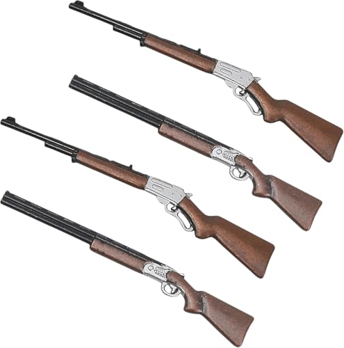 Lot de 4 fusils miniatures pour travaux manuels, petit pistolet, échelle 1/12, faux sniper accessoire pour décoration de maison de poupée, mini pistolets de chasse, figurines miniatures, accessoires