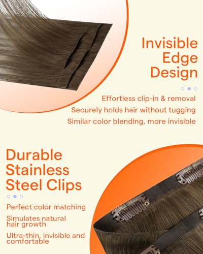Image of Full Shine Invisi Edge Seamless Clip in Hair Extensions Human Hair