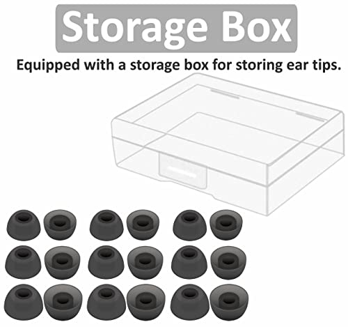 IiEXCEL 9 Pairs Elite 8 Active Ear Tips, Replacement S/M/L 3 Size Soft Rubber Silicone Flexible Eartips Earplug Gel Cover Accessories Compatible with Jabra Elite 8 Active / 7 Active / 4 Active - Gray