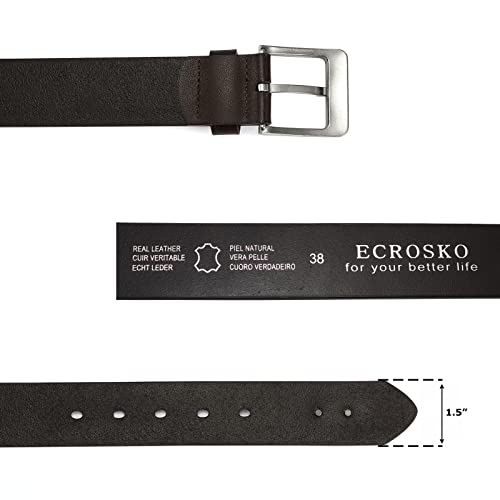 Genuine Leather Dress Belts For Men, Men Belts for Jeans Casual Dress Work Business with Metal Buckle4