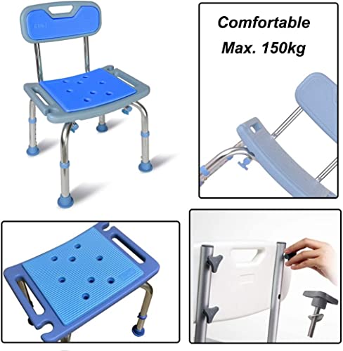 Tabouret de douche léger et solide avec assise de bain ergonomique pour handicapé