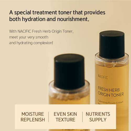 NACIFIC Fresh Herb Origin Triple Set (Toner 150ml, Serum 50ml, Cream 50ml) 82% PotMarigold Flower Water, Moisturizing, Niacinamide, Pore, Sepicalm, Orange