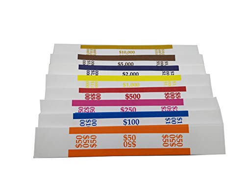Boband Self-Adhesive Currency Straps 240 Pack Assorted Money Bands Each 30 Of The Most Popular 8 Colors #TOP4