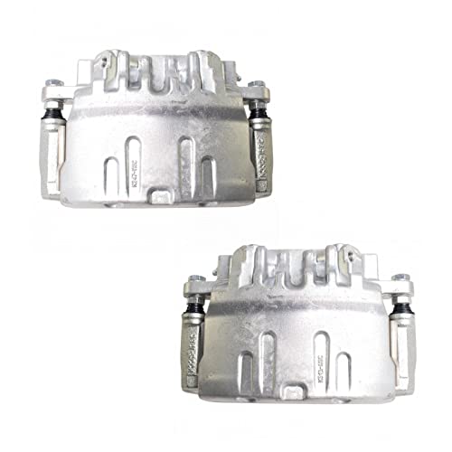 Image of TRQ Front Brake Caliper Set Zinc Coated Brackets Compatible with 2003-2008 Cadillac CTS 2005-2008 STS