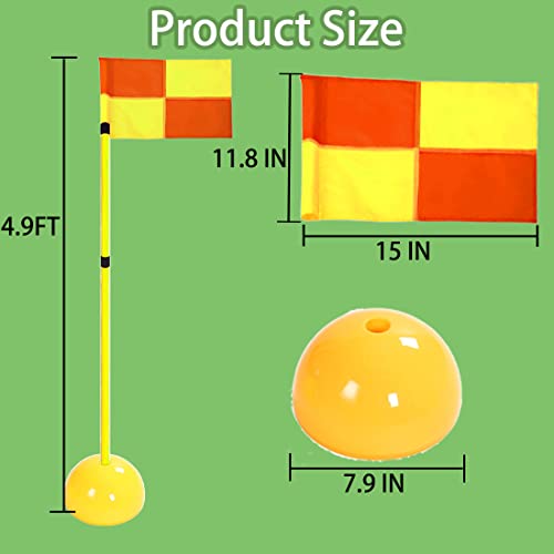 Asenver Corner Flag Football Training Pole Multifunctional Agility Pole Set Marker Rod With Sand Injection Base #TOP2