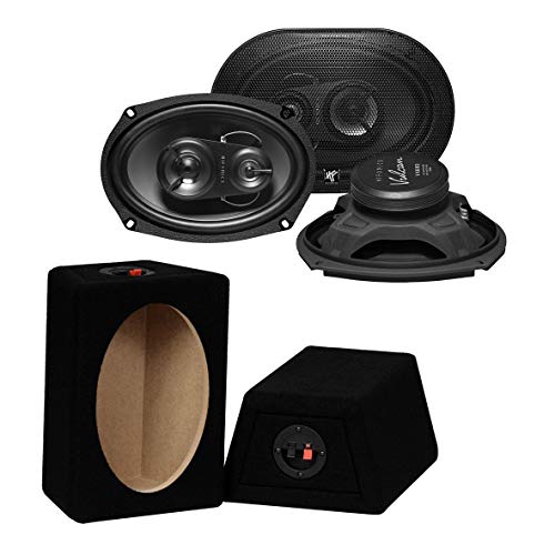 Mediadox 16x23cm (6x9) Auto Oval Lautsprecher/Boxen/Speaker Set von Hifonics (VX693) + MDF Gehäuse - 350 Watt MAX