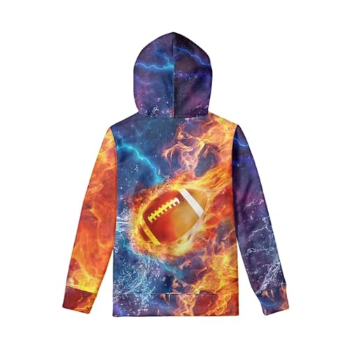 Boys Girls 3D Print Rugby Casual Pullover Hoodies Hooded Sweatshirts Tops Blouse with Pocket Age 6-162