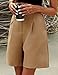 HOTOUCH Shorts for Women Trendy Summer Fashion Elastic Waist Wide Leg Dressy Shorts Pocketed Work Shorts Camel XXXL