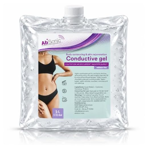 Absonic Clear Conductive Gel for Ultrasound, Cavitation Machine, Laser Hair Removal & RF Devices – Body Sculpting Gel 5 Liter (1.3 Gallon) Bulk Refill – Paraben-Free, Hypoallergenic